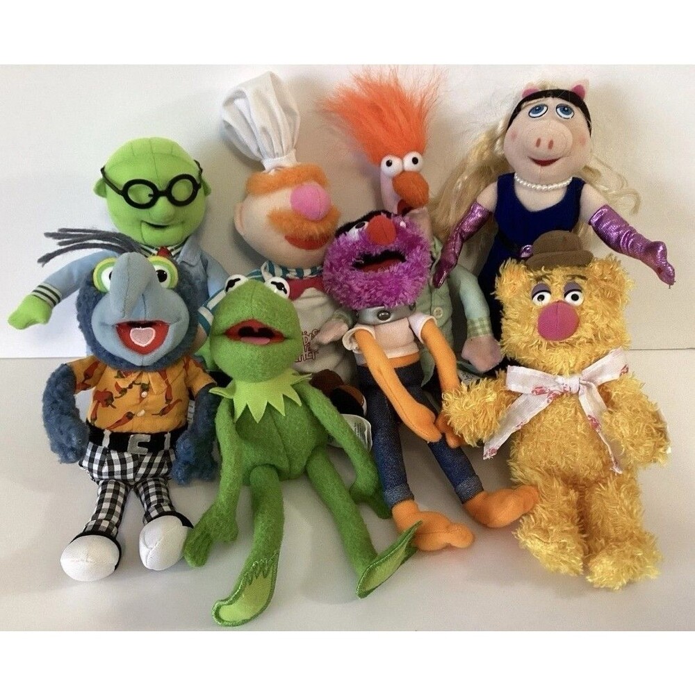 🔥 Lot Of 8 Jim Henson 2004 Vintage Muppets Plush Sababa Toys Set 8"
